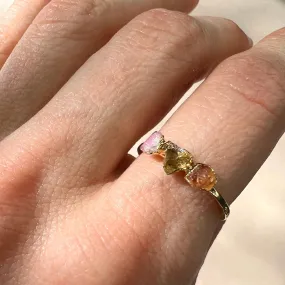 Ruby, Citrine, Orange Garnet Ring - Size 7 - SS01