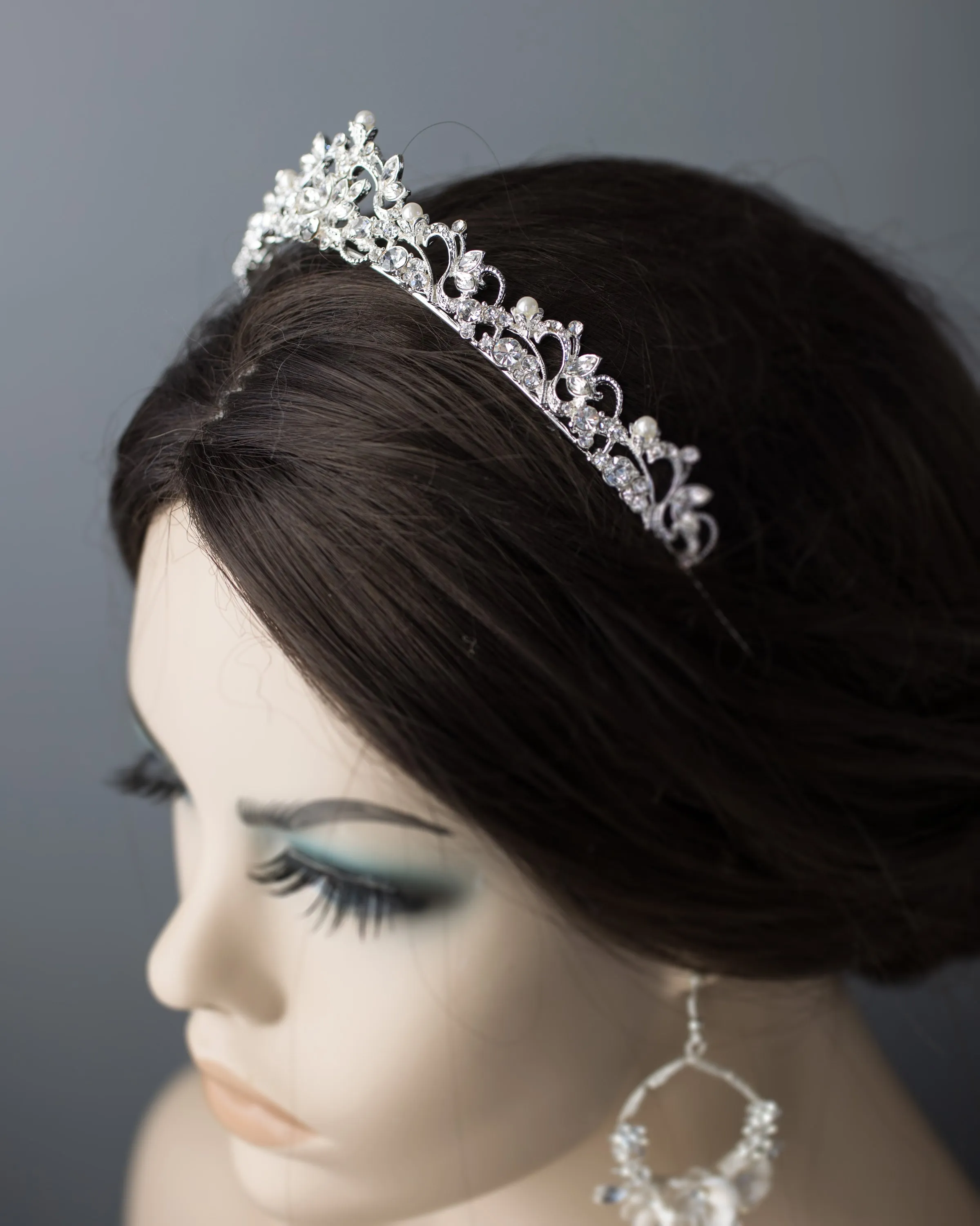 Scrolling Petite Pearl Tiara