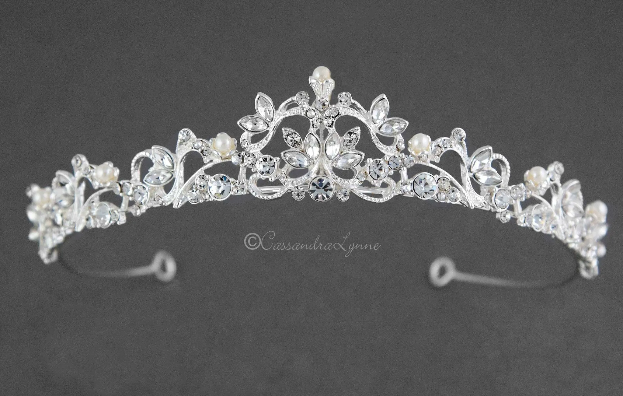 Scrolling Petite Pearl Tiara