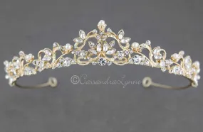 Scrolling Petite Pearl Tiara