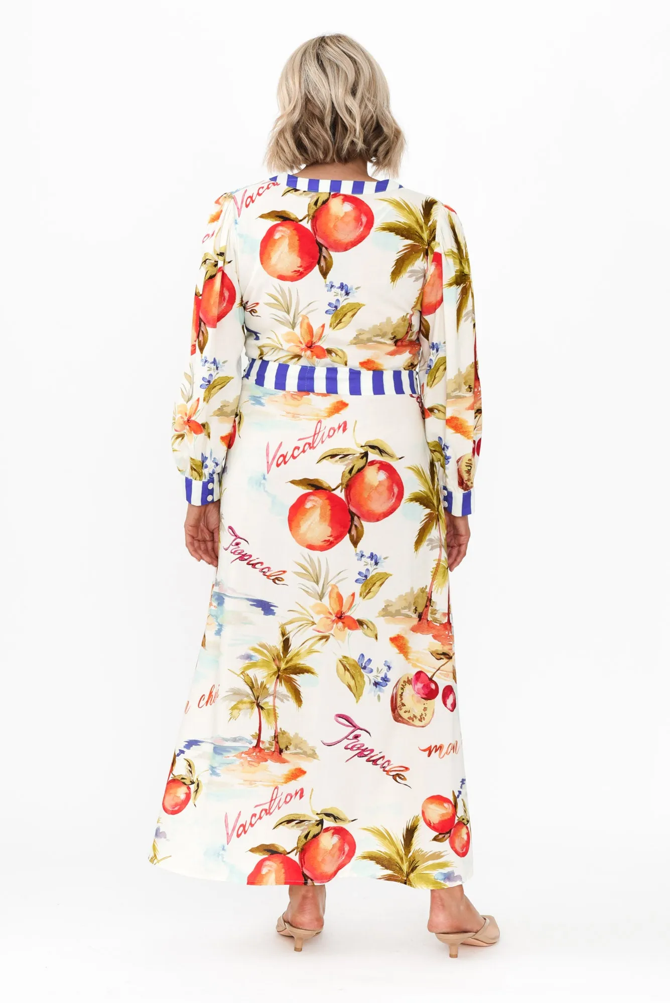 Sennia White Tropical Tie Dress