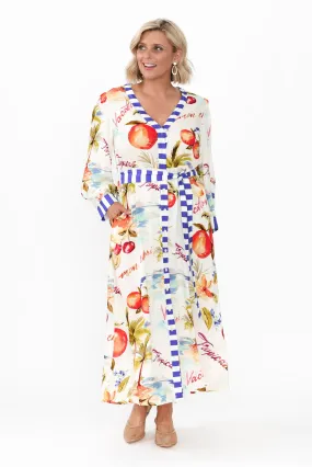 Sennia White Tropical Tie Dress