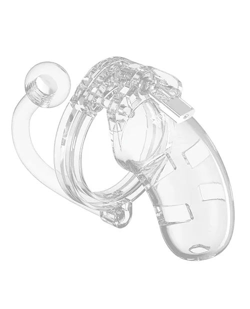 Shots Man Cage Chastity 3.5 Cock Cage w/Plug Model 10 - Clear