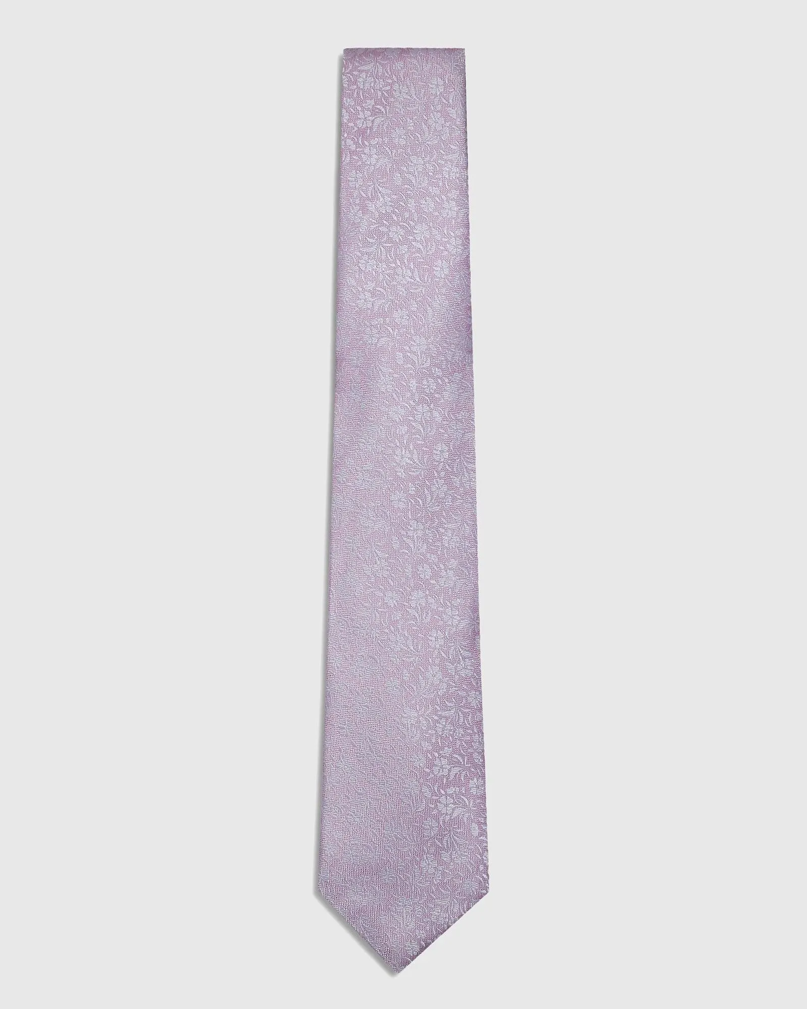 Silk Light Pink Printed Tie - Santo