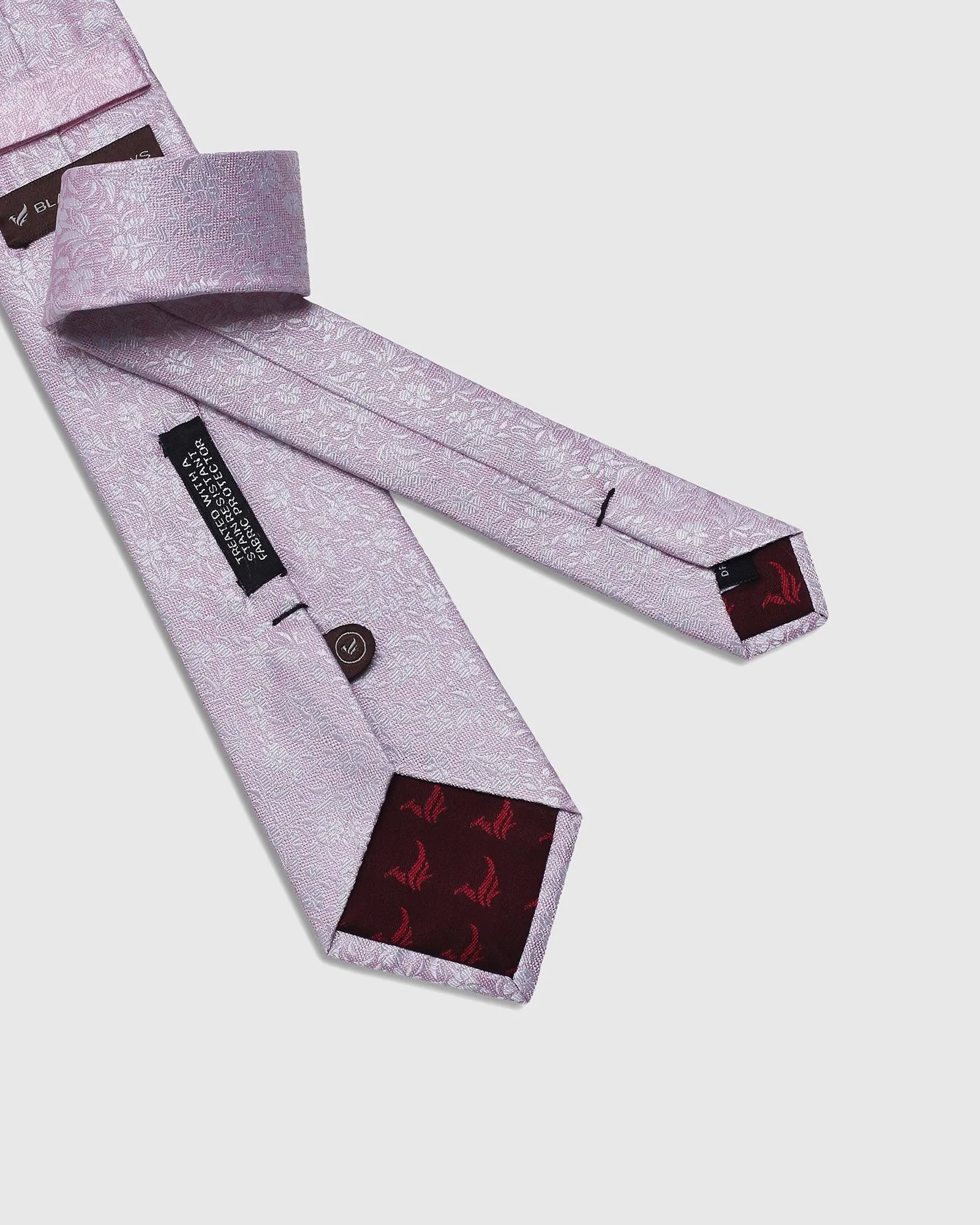 Silk Light Pink Printed Tie - Santo