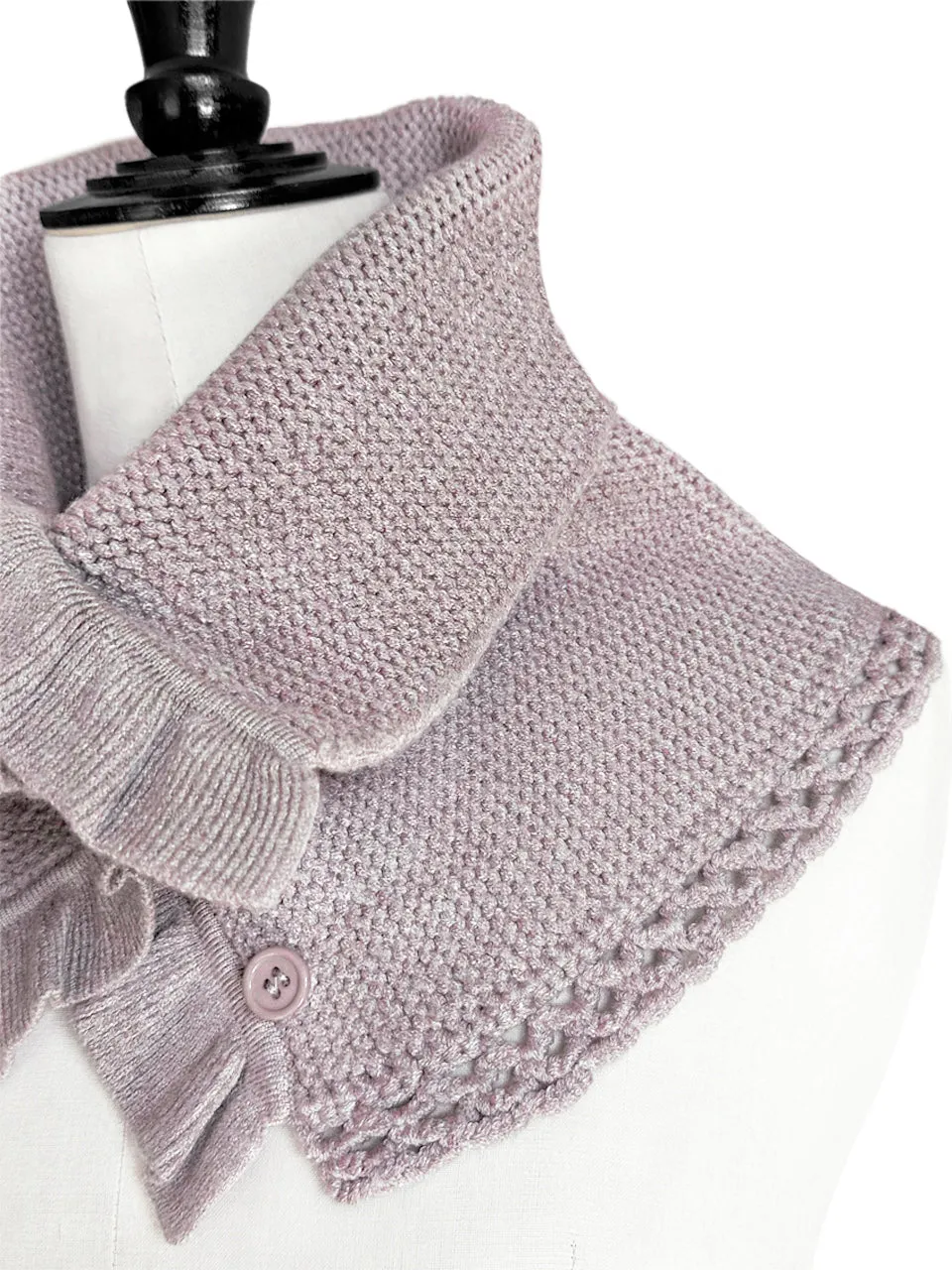 SPECIAL! Lilac Crochet-Trimmed Ruffle A-lined Neck Warmer