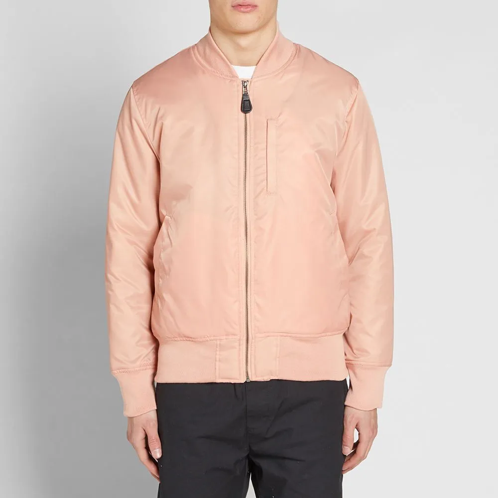 STUSSY FLIGHT SATIN BOMBER JACKET PEACH 115329