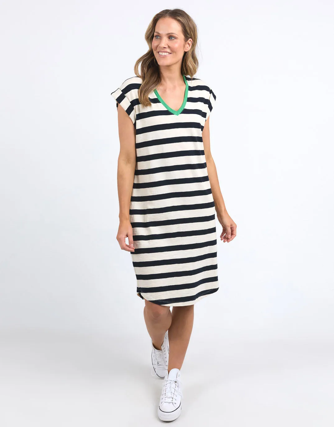 Sunny Tee Dress - Navy/White Stripe