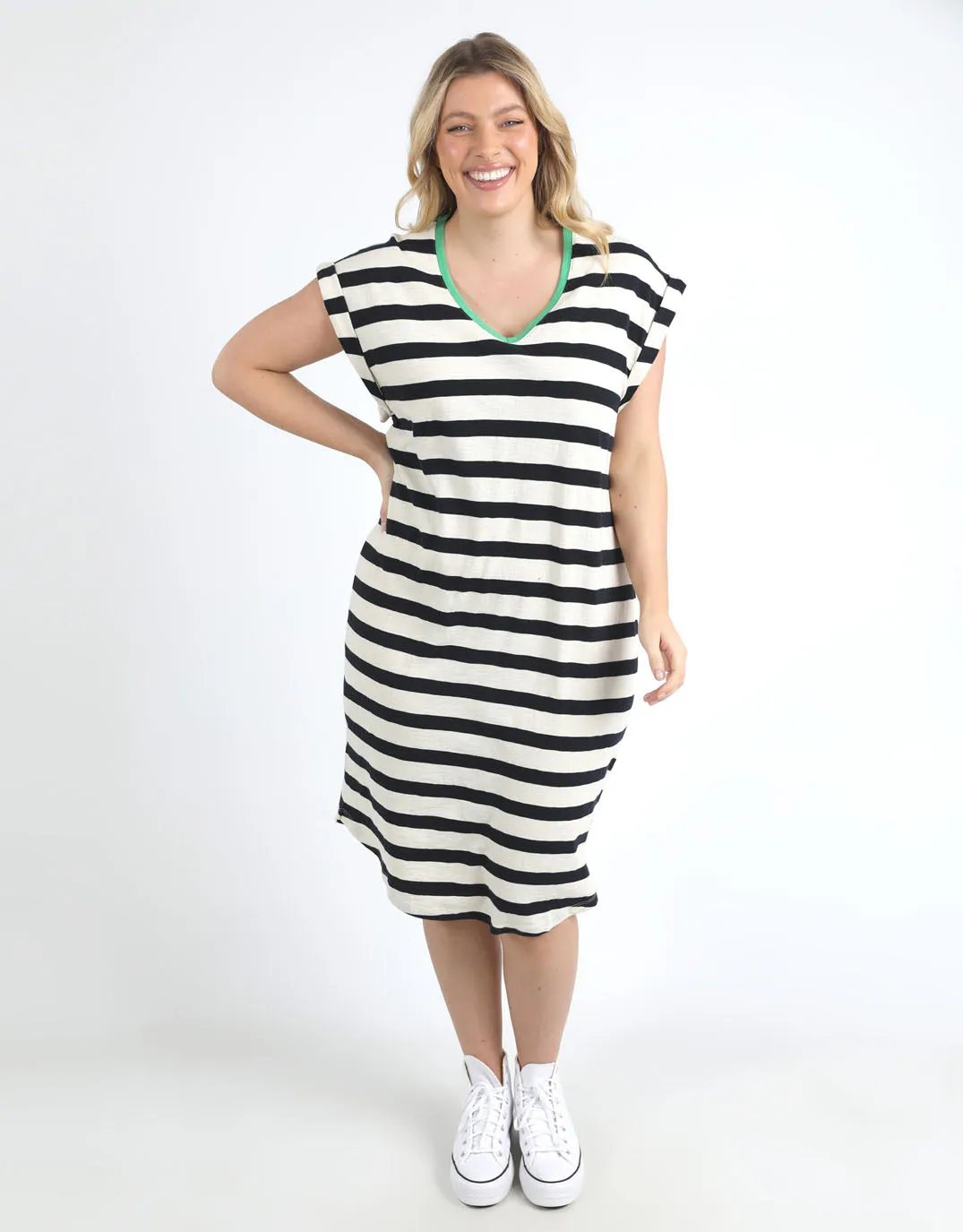 Sunny Tee Dress - Navy/White Stripe