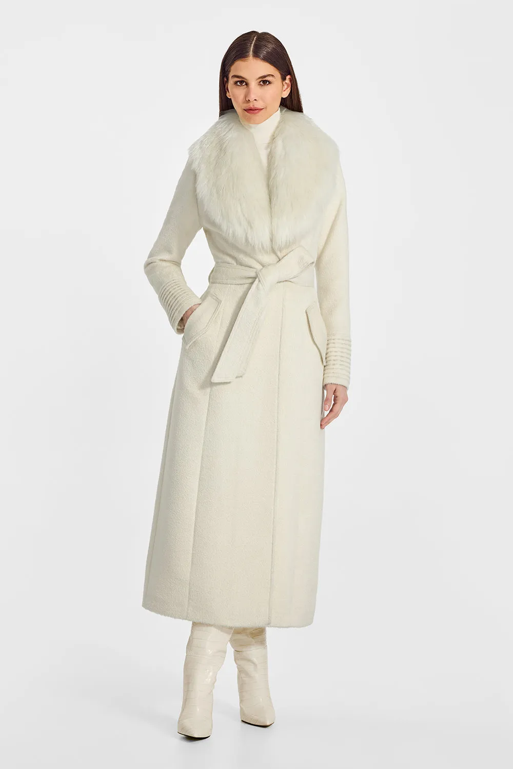 Suri Alpaca Maxi Coat with Alpaca Shearling Collar