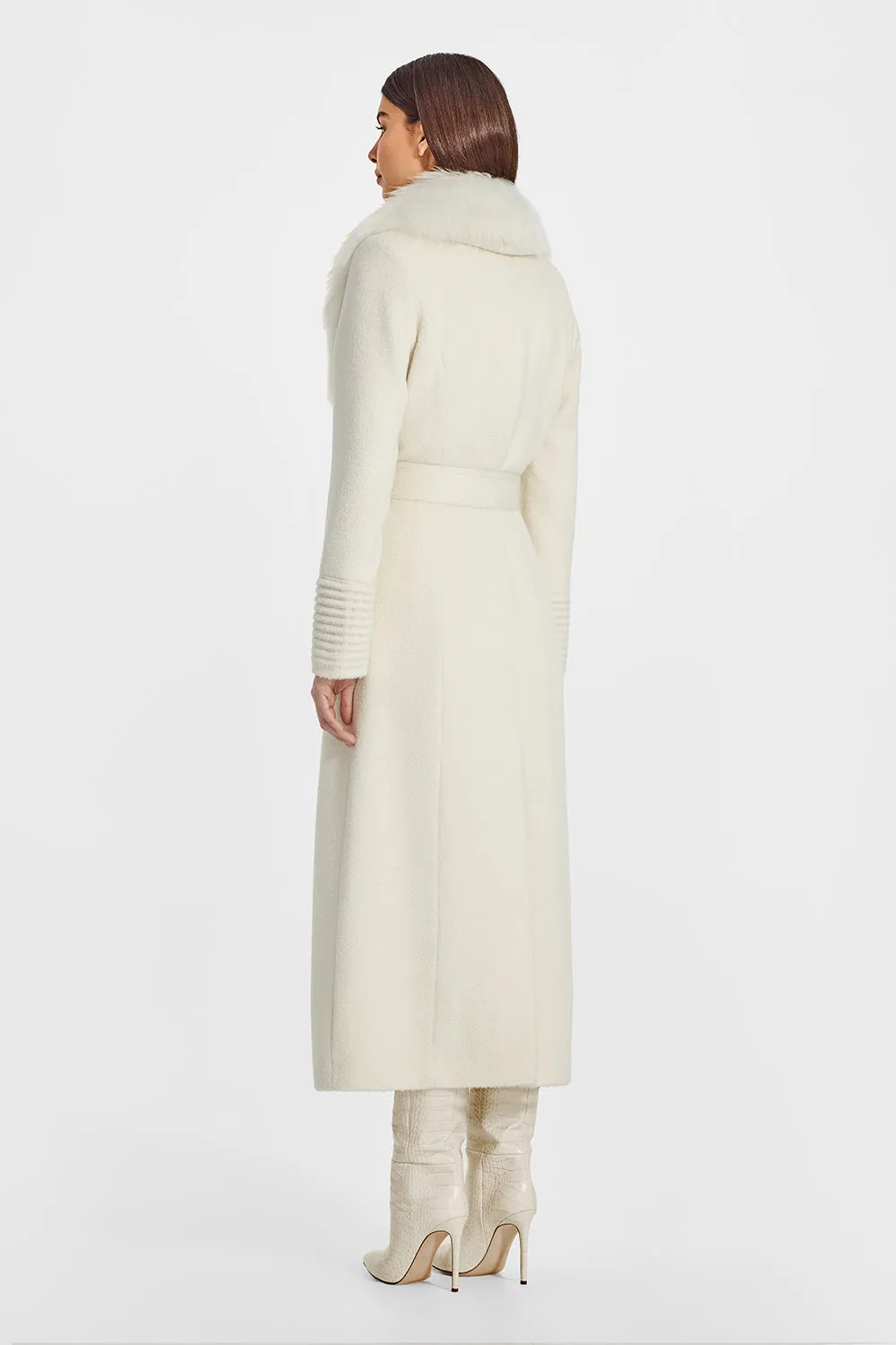 Suri Alpaca Maxi Coat with Alpaca Shearling Collar