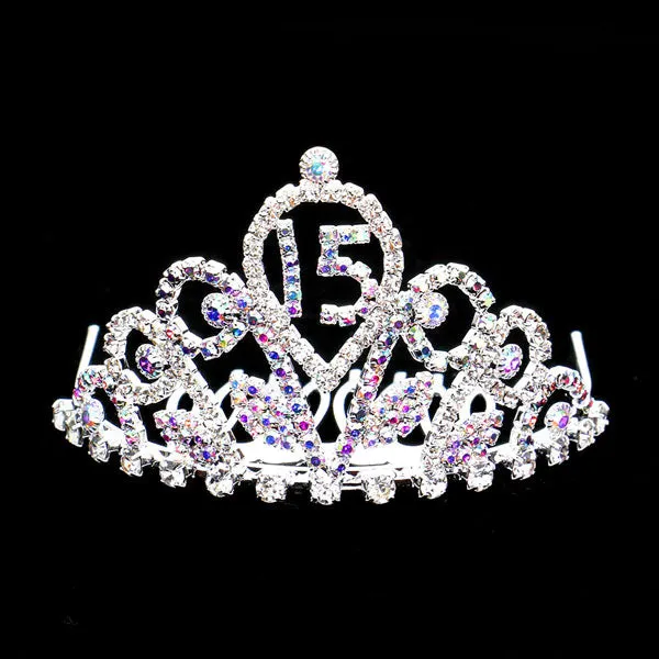 Sweet 15 Rhinestone Princess Mini Tiara