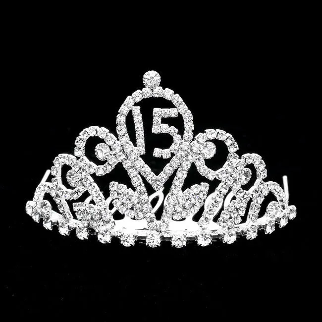 Sweet 15 Rhinestone Princess Mini Tiara