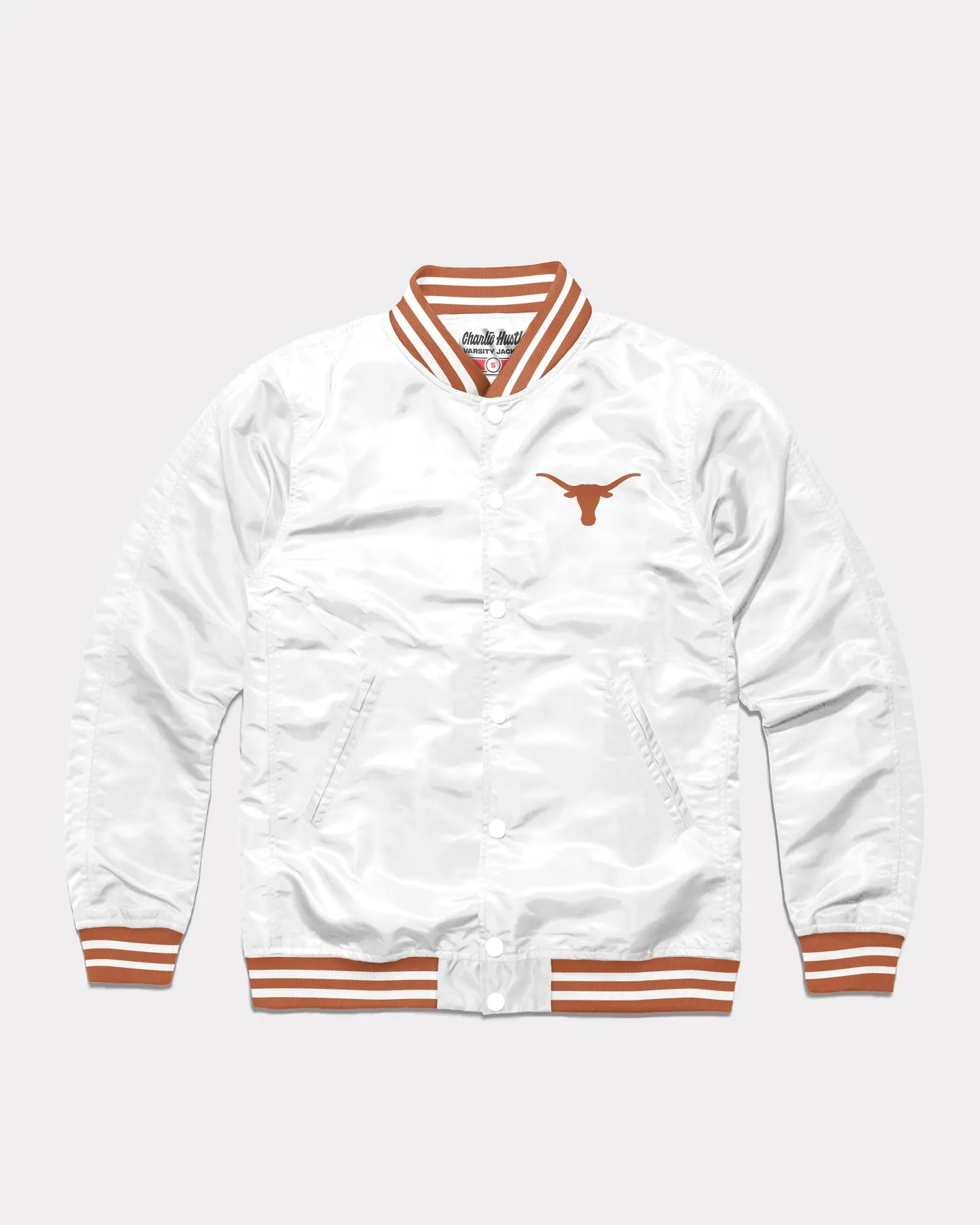 Texas Longhorns White Varsity Jacket