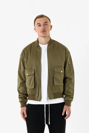 The Bomber Jacket (Satin Edition) - Khaki