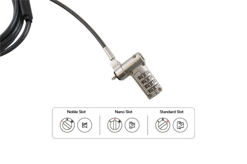 Universal 3-in-1 Serialized Combination Cable Lock (Standard, Noble, Nano)