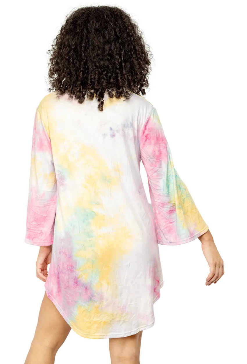 V-NECK BELL SLEEVE TUNIC - CLY