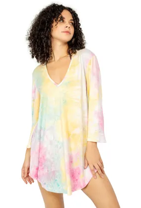 V-NECK BELL SLEEVE TUNIC - CLY