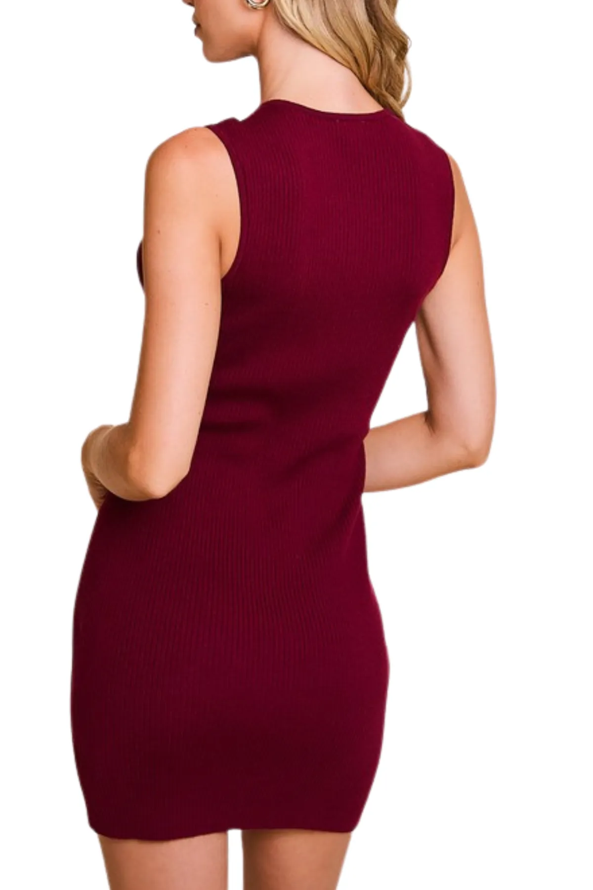 Valerie Bow Mini Dress - Wine