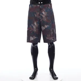 x PETER DOIG Bermuda Shorts In Multicolor Camouflage Cotton and Silk Jacquard