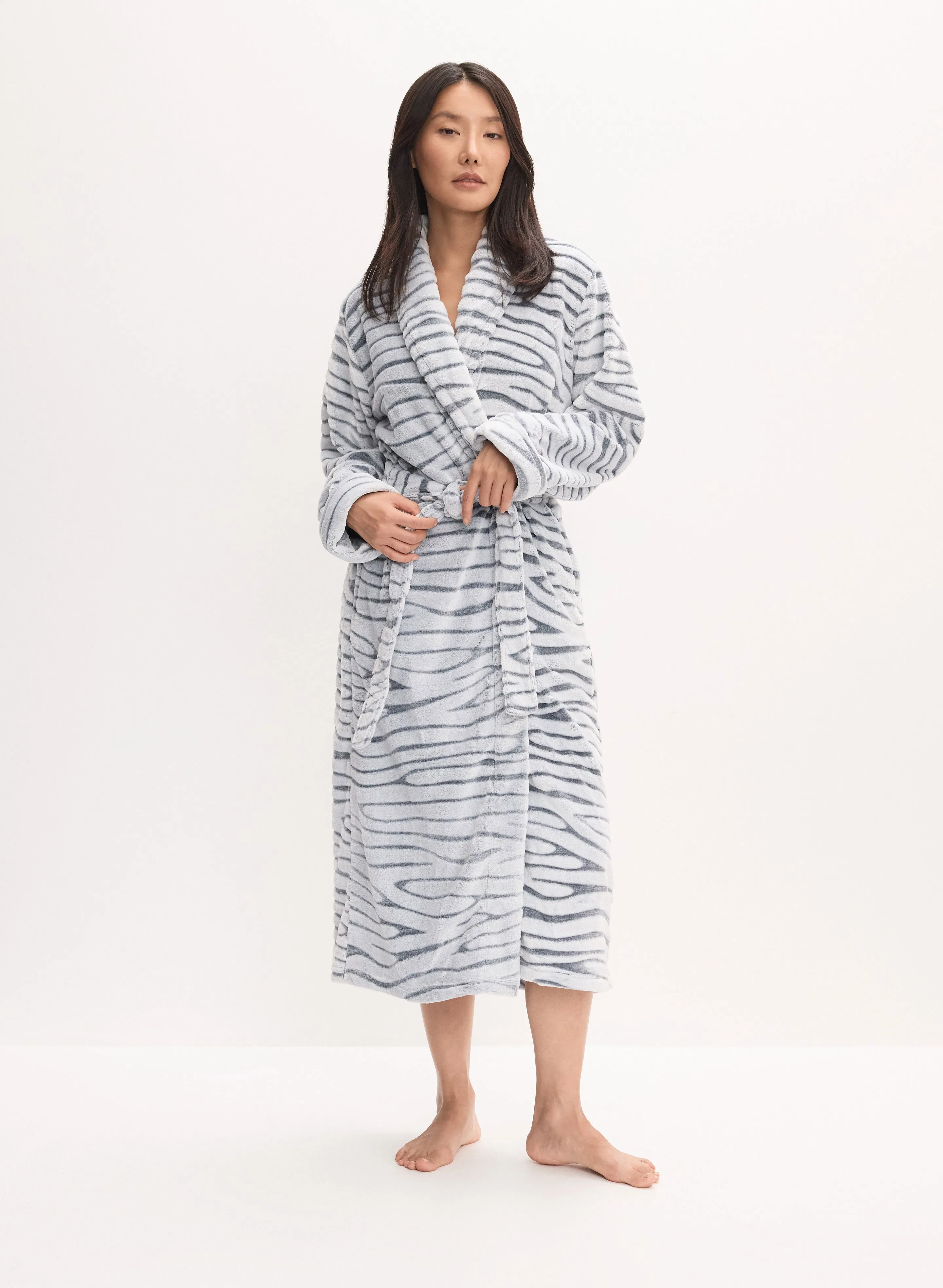 Zebra Print Fleece Robe