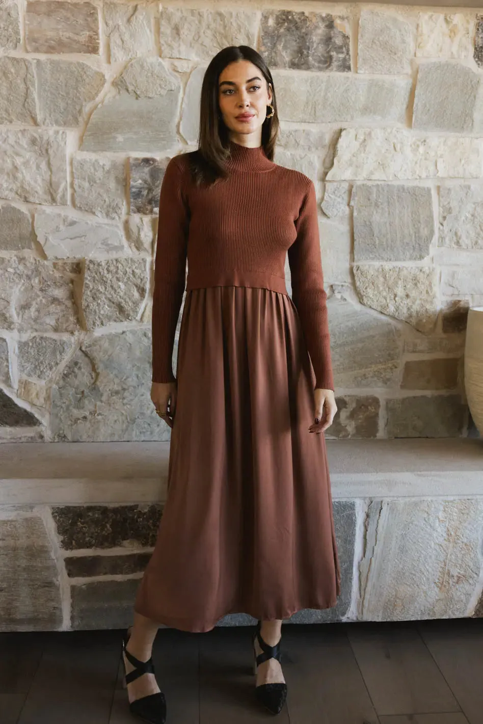 Zeda Maxi Dress in Rust