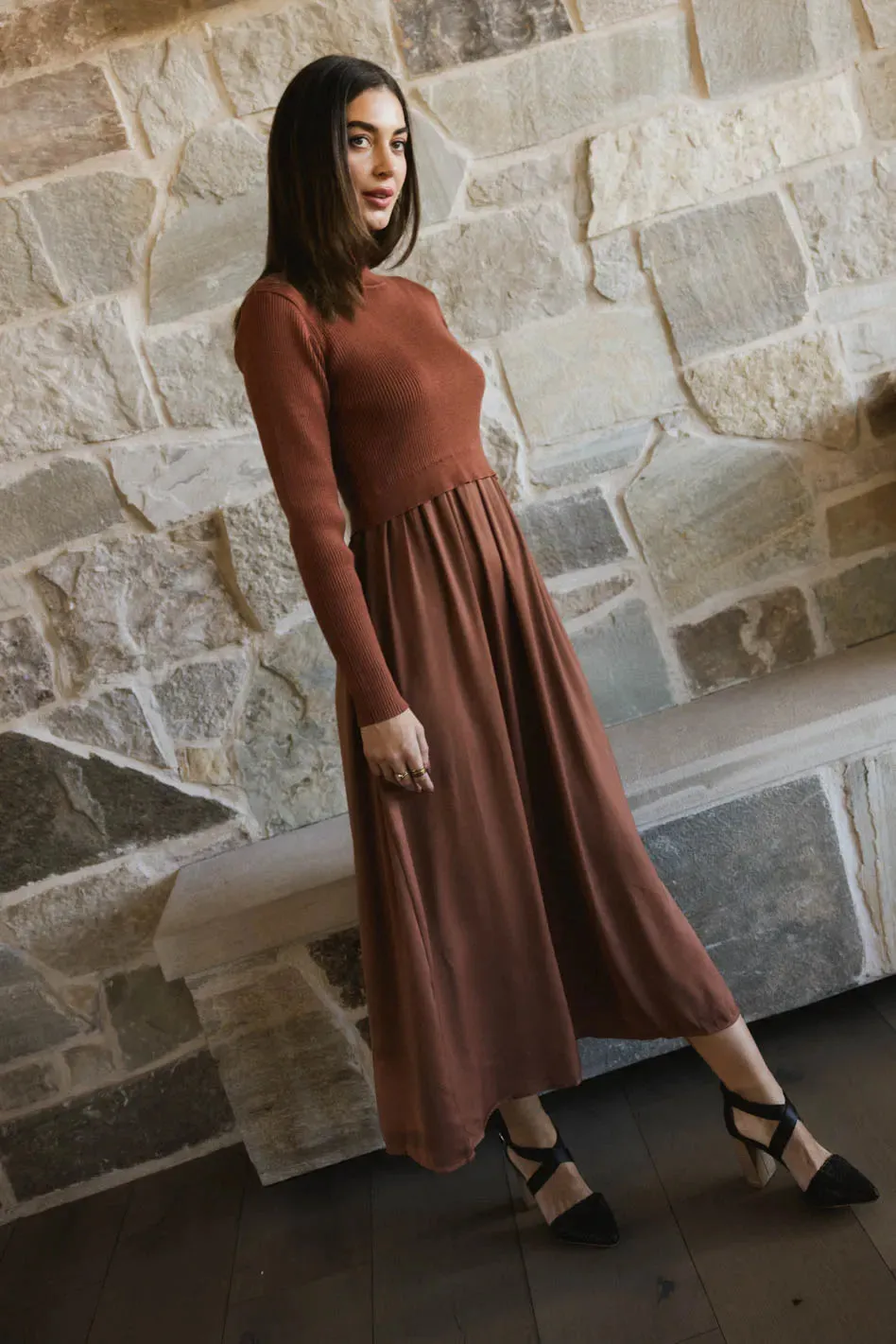 Zeda Maxi Dress in Rust