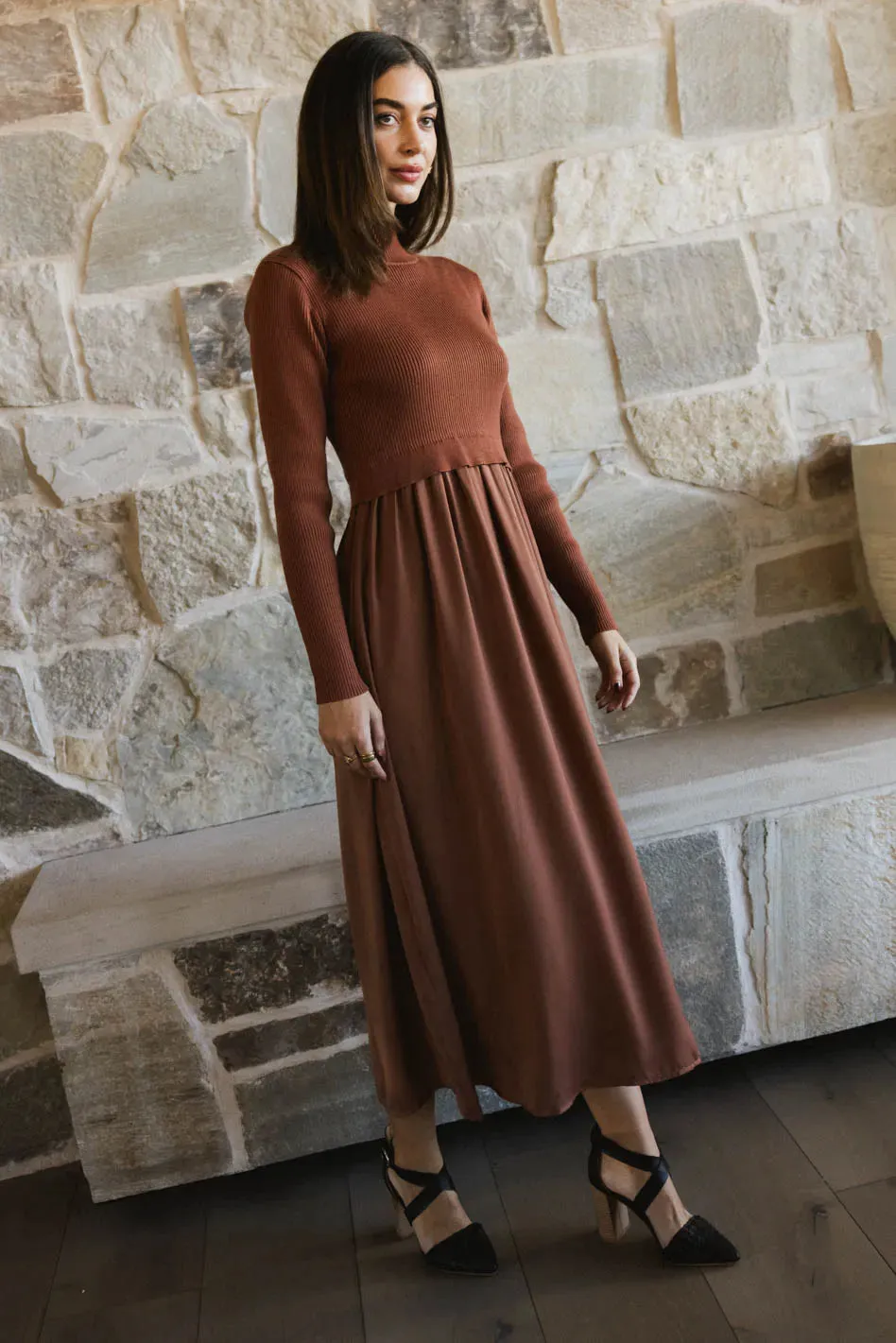 Zeda Maxi Dress in Rust