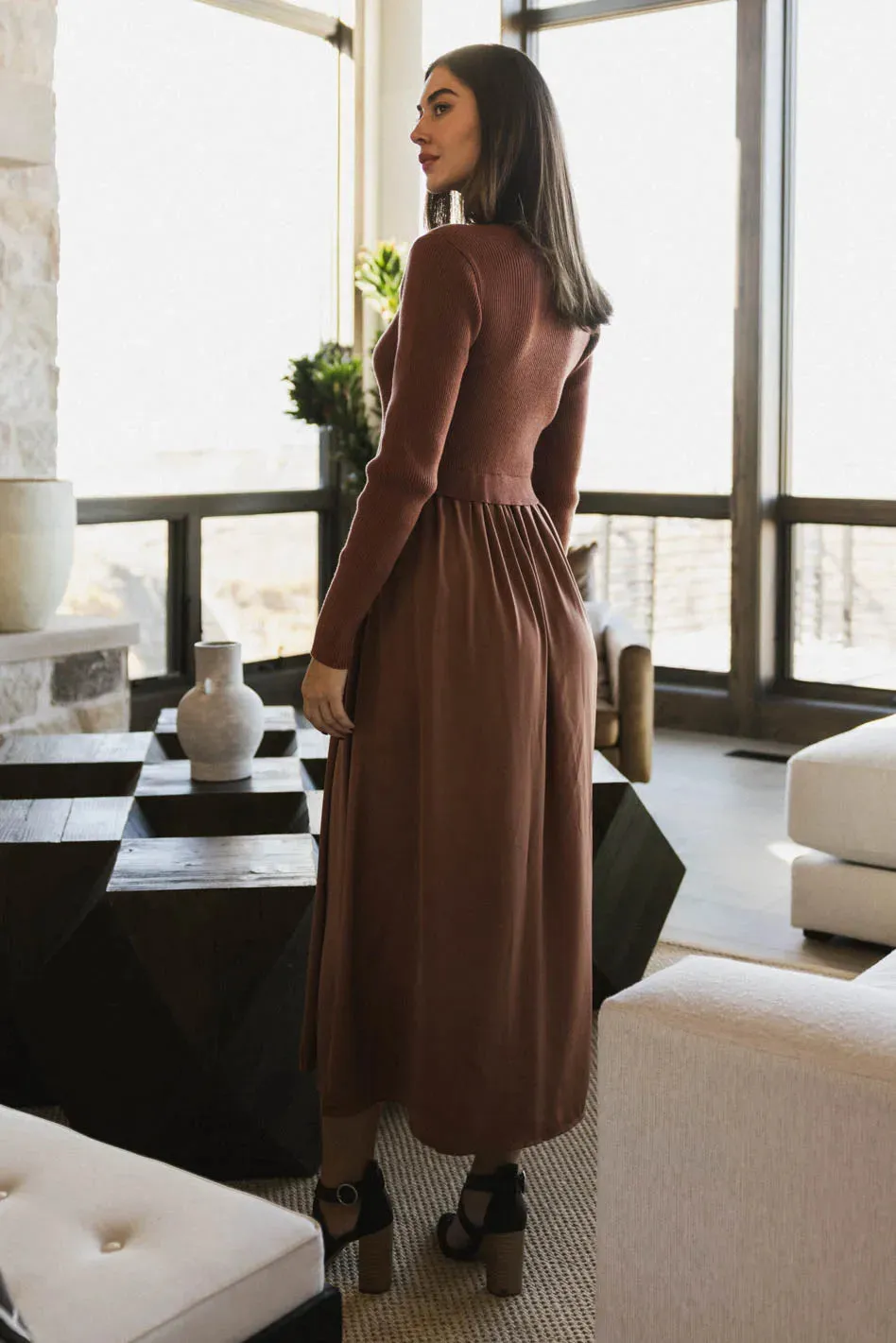 Zeda Maxi Dress in Rust