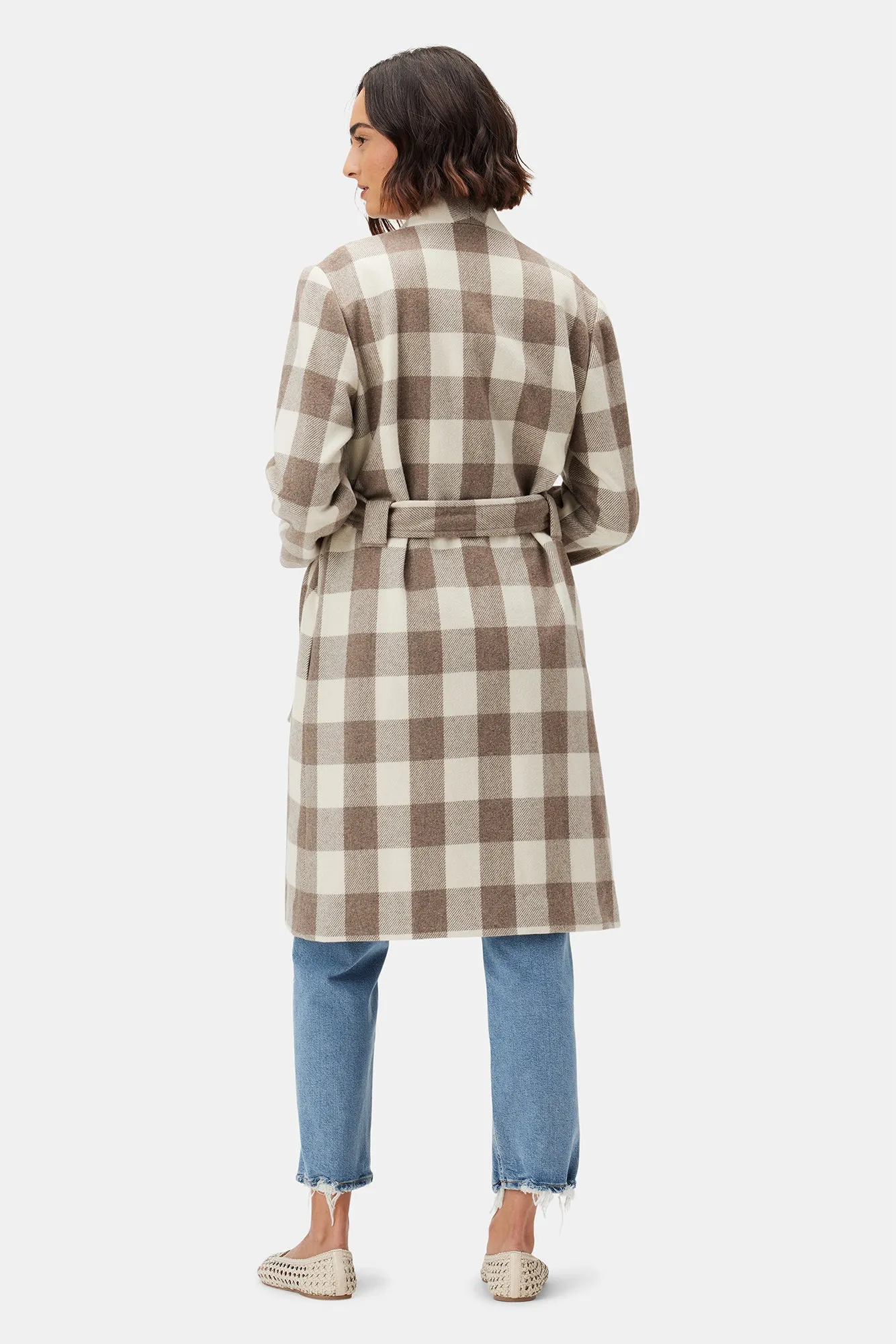 Zuly Wool Twill Coat - Natural Buffalo Check